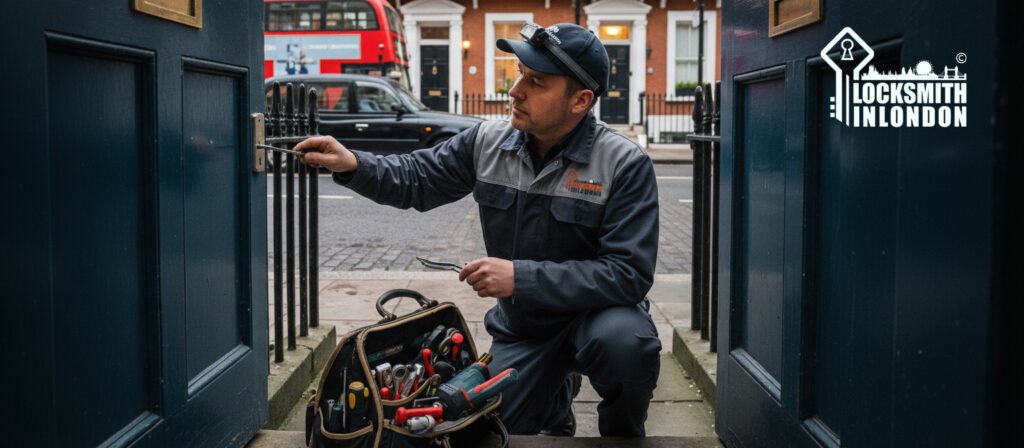 Locksmith in London Camden repairing residential door lock
