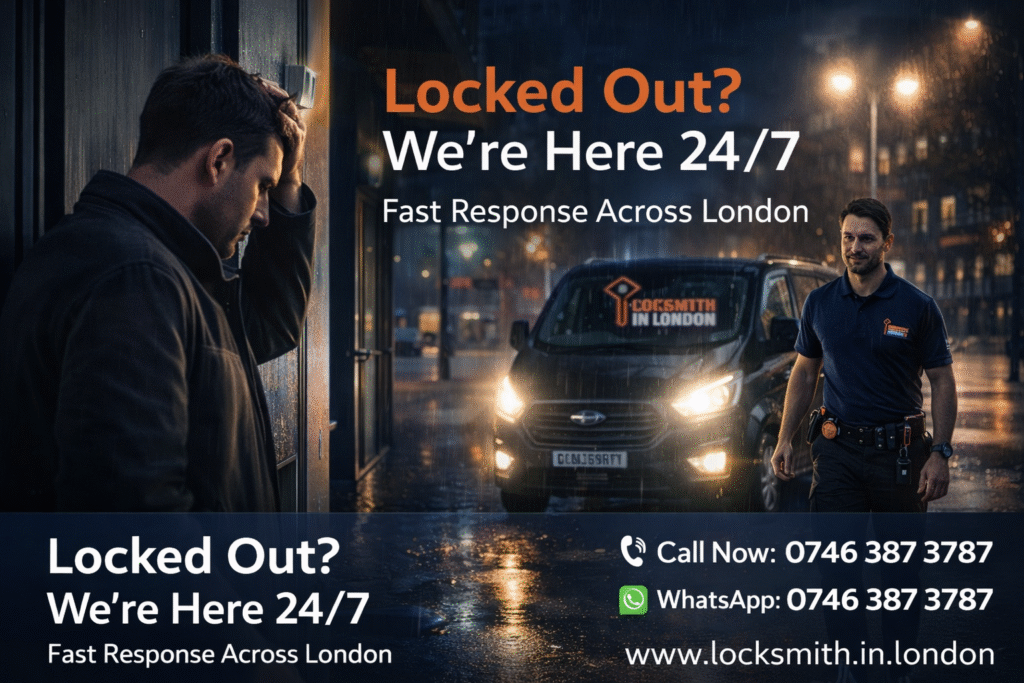 emergency locksmith London working at night