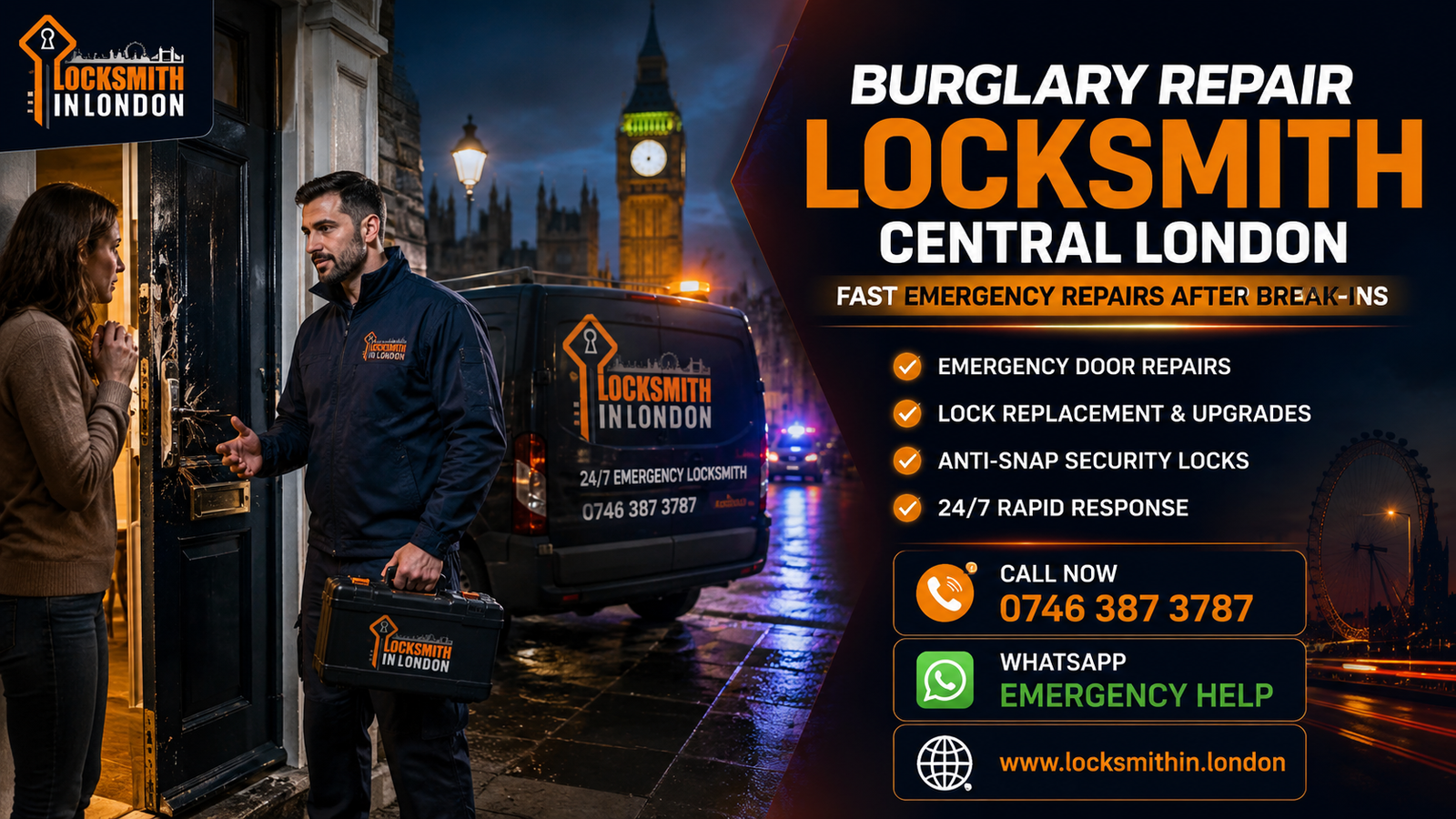 burglary repair locksmith central london