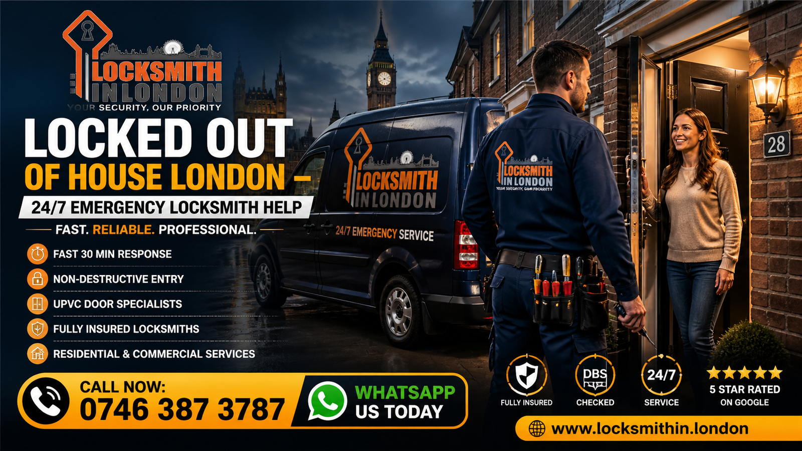 locked out of house Central London