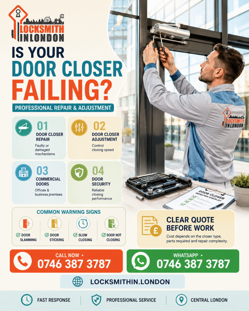 locksmith in London door closer repair service Central London | www.locksmithin.london