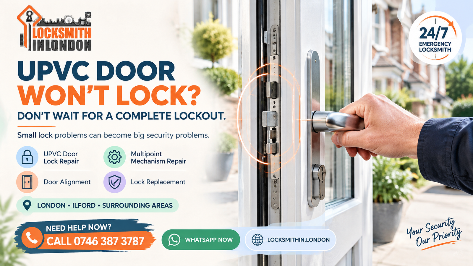 UPVC door won't lock London
